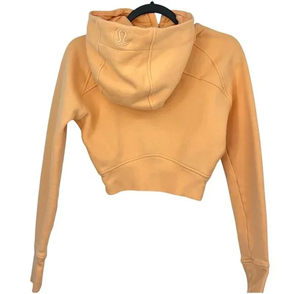 Lululemon Scuba Hoodie Womens 2 Summer Glow Cropped Full Zip Fleece Sweatshirt - Picture 4 of 8